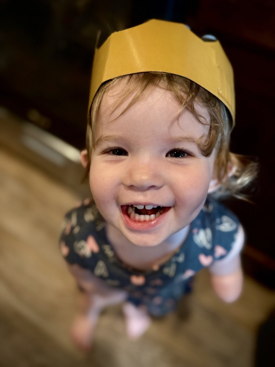 She a been putting this Burger King crown on all day and then walking around cheesing waiting for people to notice her