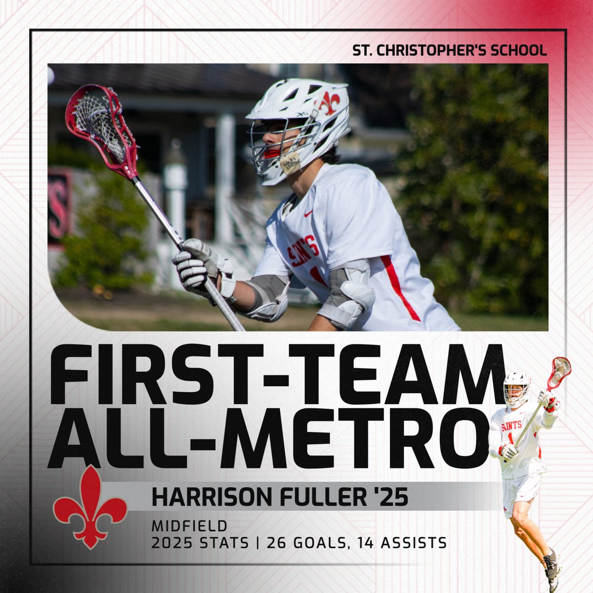 Lacrosse
Congratulations to our six All-Metro selections!
First teamers...
Bowan Ireland '27, Hugh Mack '27 and Harrison Fuller '25
(1/2)
#StCVALax