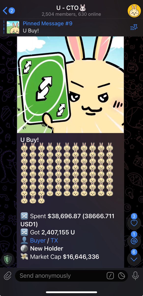 A fresh wallet just scooped 2.4M $U for ($38,696), Didn’t wait for calls. Didn’t ask questions. Just moved. 🐰💸

At $16M market cap, plays like this don’t stay quiet for long. They’re not gambling — they know what’s coming.

You’re not early forever.
This is where positions are