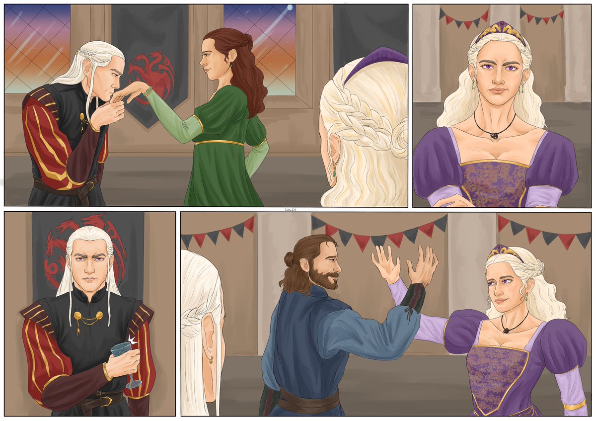 conizk's tweet image. Daemyra comic commission, a gift from @nymphobias to bluegoldrose (ao3)

archiveofourown.org/works/61780504

#daemyra #daemon #rhaenyra #asoiaf #fireandblood #fanfic #ao3