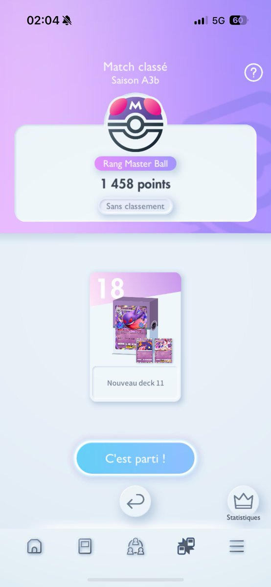 Enfin master ball cette saison grâce au roi ectoplasma, je vous conseille vraiment le deck très peu de counter je trouve !