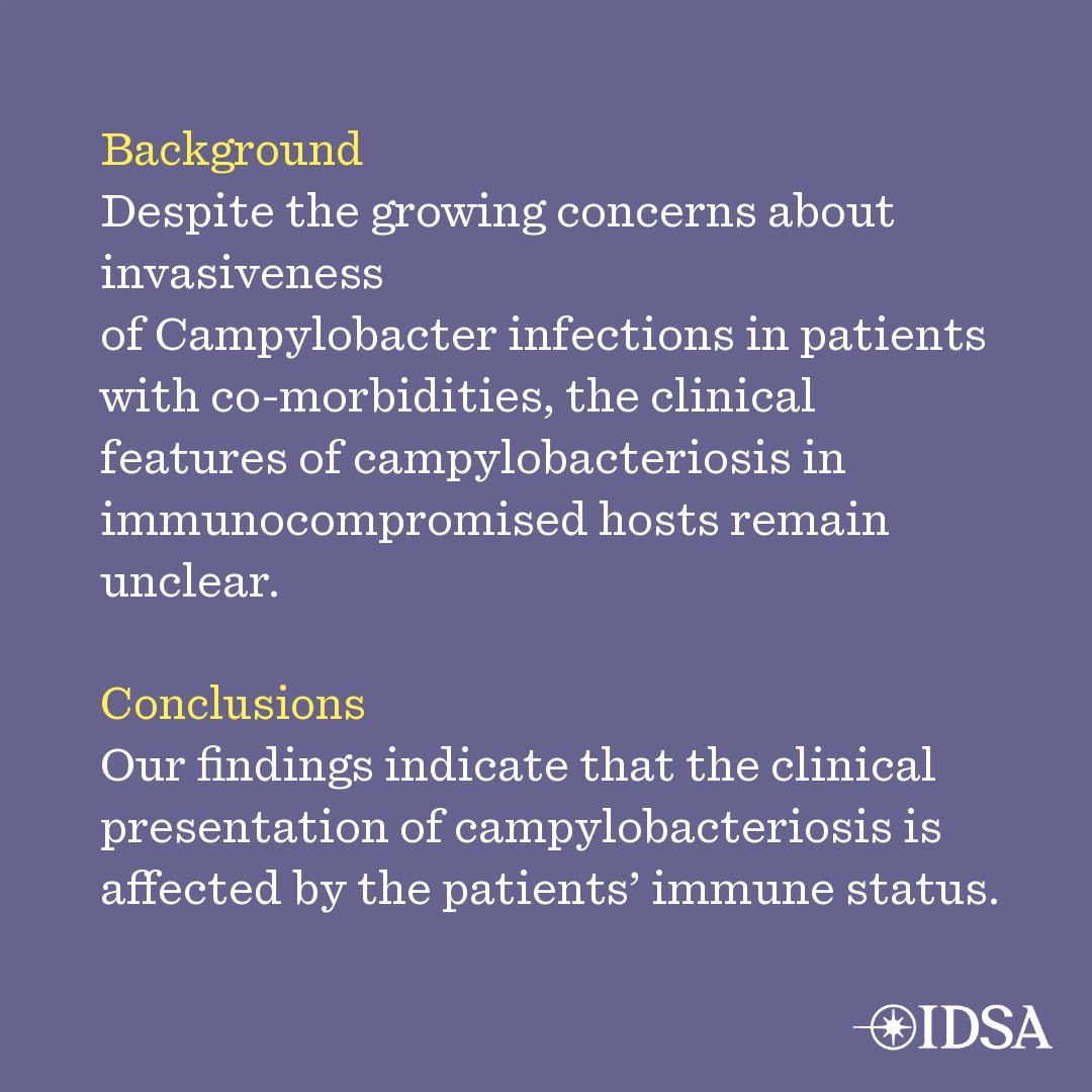 OFIDJournal's tweet image. Clinical characteristics of campylobacteriosis in cases with immunocompromised and inflammatory bowel disease, compared to immunocompetent patients, a single-center retrospective cohort study in Japan
โ
Just Accepted
๐ bit.ly/44LqiN0