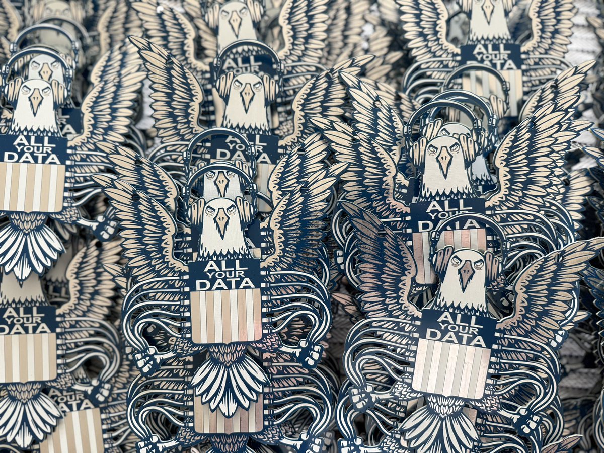 v3rbaal's tweet image. We’ve only got ~10 left and they’re gonna be gone by @defcon! Proceeds go to @EFF! #BadgeLife nsaeagle.eventbrite.com