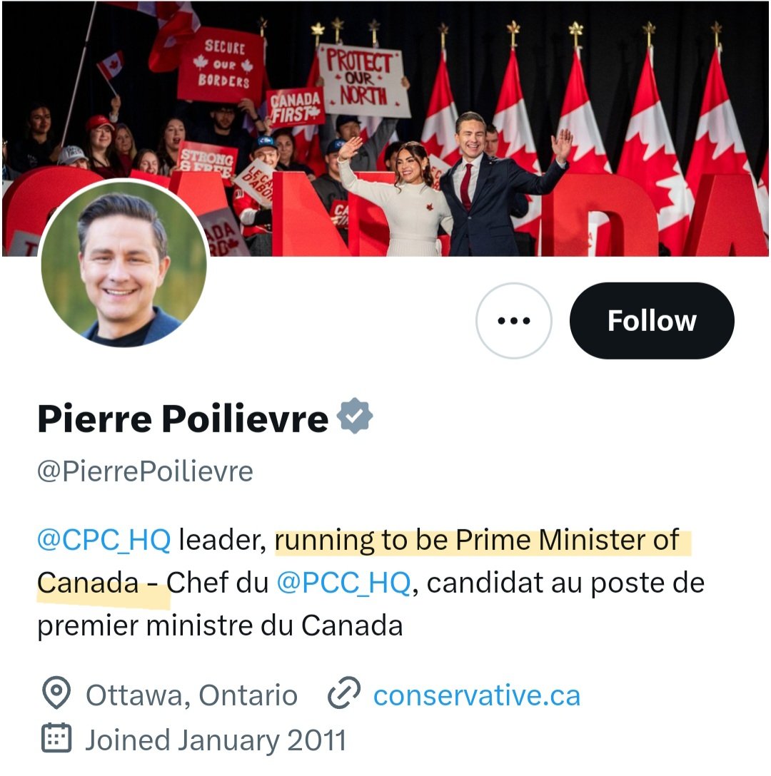 Joanbeam3000 (@joanbeam3000) on Twitter photo <a href="/mrsunshinebaby/">mistersunshinebaby</a> Pierre Poilievre is "running to be Prime Minister of Canada", though.
(No mention of #BattleRiverCrowfoot in his Twitter bio, which is bizarre). 🤷🏻♀️
#CdnPoli <a href="/mrsunshinebaby/">mistersunshinebaby</a> Pierre Poilievre is "running to be Prime Minister of Canada", though.
(No mention of #BattleRiverCrowfoot in his Twitter bio, which is bizarre). 🤷🏻♀️
#CdnPoli