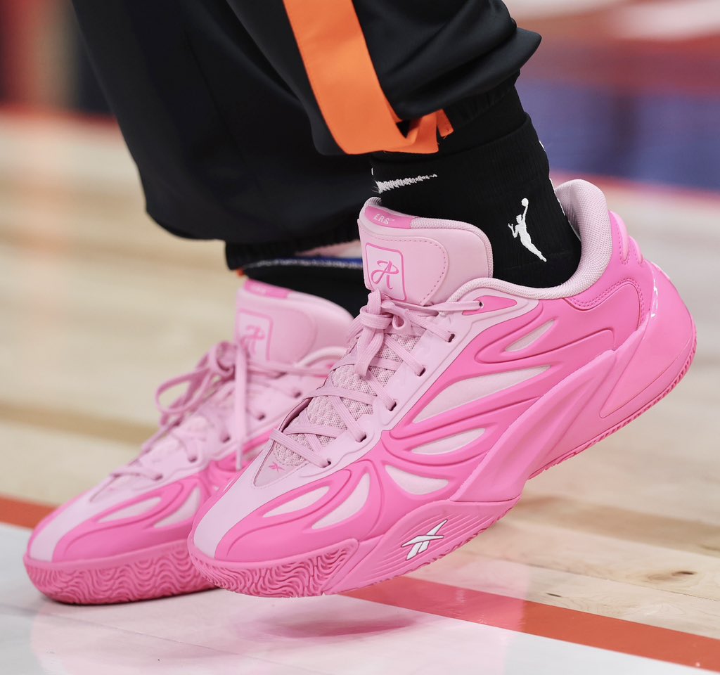 NickDePaula's tweet image. Angel Reese is debuting the “Mebounds” Reebok Angel 1 at the WNBA All-Star Game