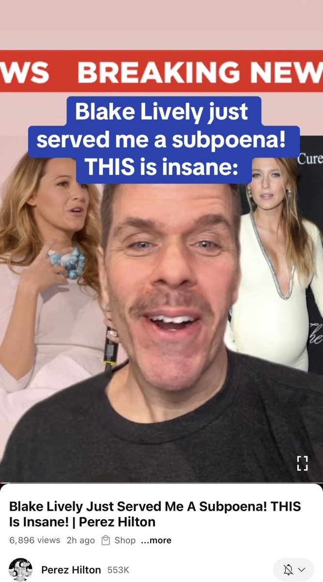 Not going to lie. I grew up completely obsessed with <a href="/ThePerezHilton/">Perez</a> . If you told me one day we would both be subpoenaed in a lawsuit involving Ryan Reynolds, who turned out to be an ass, I would have never believed you. Life be crazy sometimes 😅 
(Video link in comments!)