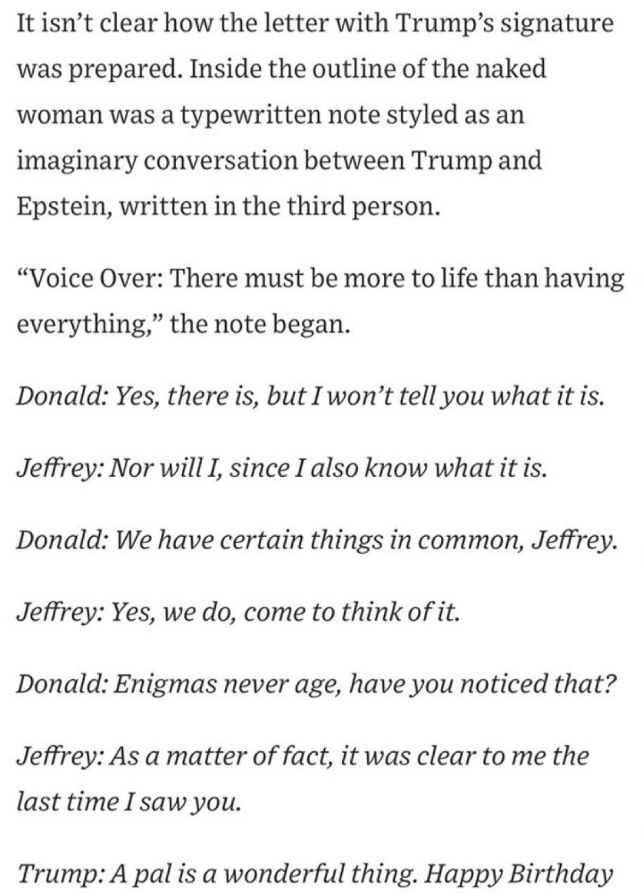 blossomedchild's tweet image. What if Don's pal Jeff handed him the girls who aged out at 18, and that's the shared secret? It would still be abuse, but not pedophilia since they girls were of age. Wonder if that would be forgivable with the Trump base since it removes the pedophile part?
#TrumpsteinGate