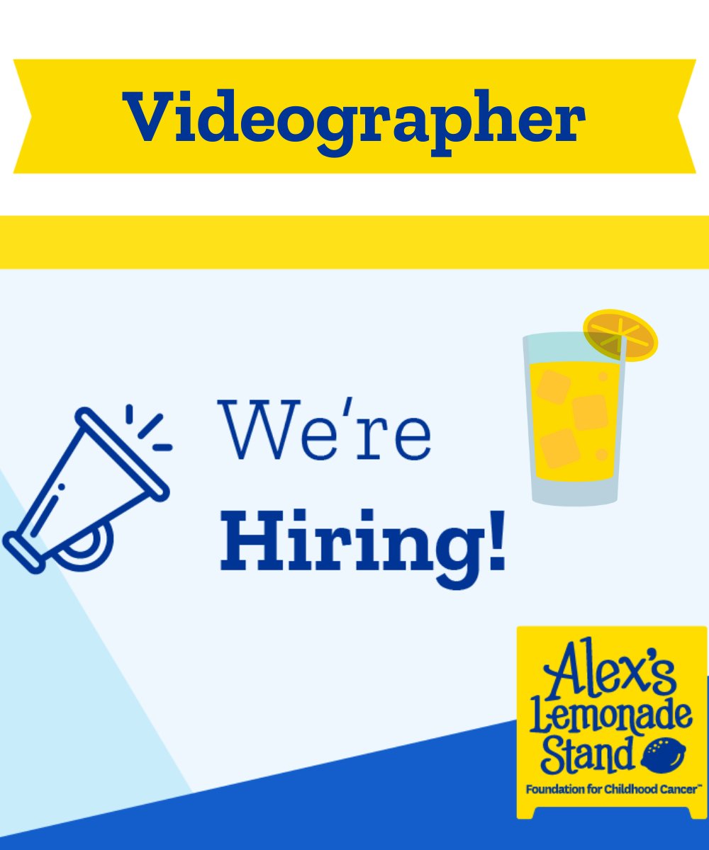 AlexsLemonade's tweet image. 🎥 ALSF Hiring a Videographer! 🎥 Tag/send to a friend who would make a great fit!
In this role, you'll help raise awareness for children with cancer through compelling short and long form video content that connects, inspires, and drives action.
If you have a passion for…