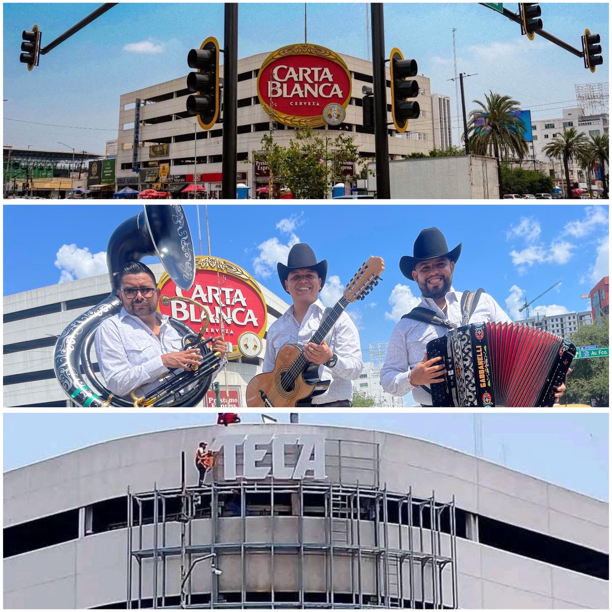 LosComparesMty's tweet image. Retiraron el icónico anuncio de Carta Blanca de Cuauhtémoc y Madero en #Monterrey 🥺😓🍺.   Contentos de haber tenido la oportunidad de inmortalizar este emblemático anuncio en nuestro video #QueSueneElFara , nos echaremos  unas cuantas  a salud! #LCMTY youtu.be/7xflK3I3S-s?si…