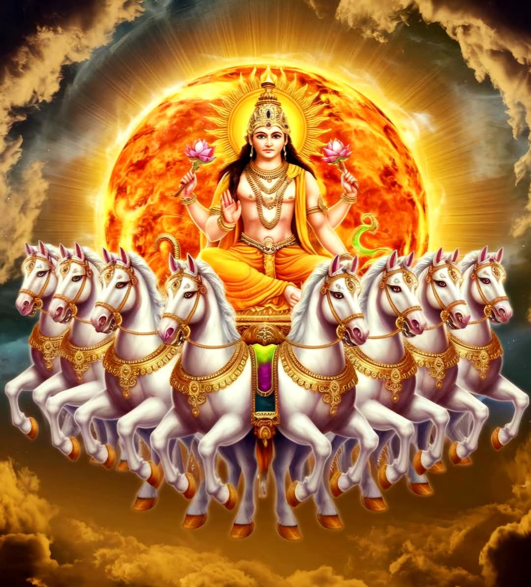 RajeevKuma343's tweet image. *आदिदेव नमस्तुभ्यं प्रसीद मम भास्कर*
*दिवाकर नमस्तुभ्यं प्रभाकर नमोऽस्तुते।*
*सप्ताश्वरथमारूढं प्रचण्डं कश्यपात्मजम्*
*श्वेतपद्मधरं देवं तं सूर्यं प्रणमाम्यहम्।।*
हे आदिदेव भास्कर!आपको प्रणाम है। हे दिवाकर ! आपको नमस्कार है। 🙏🚩