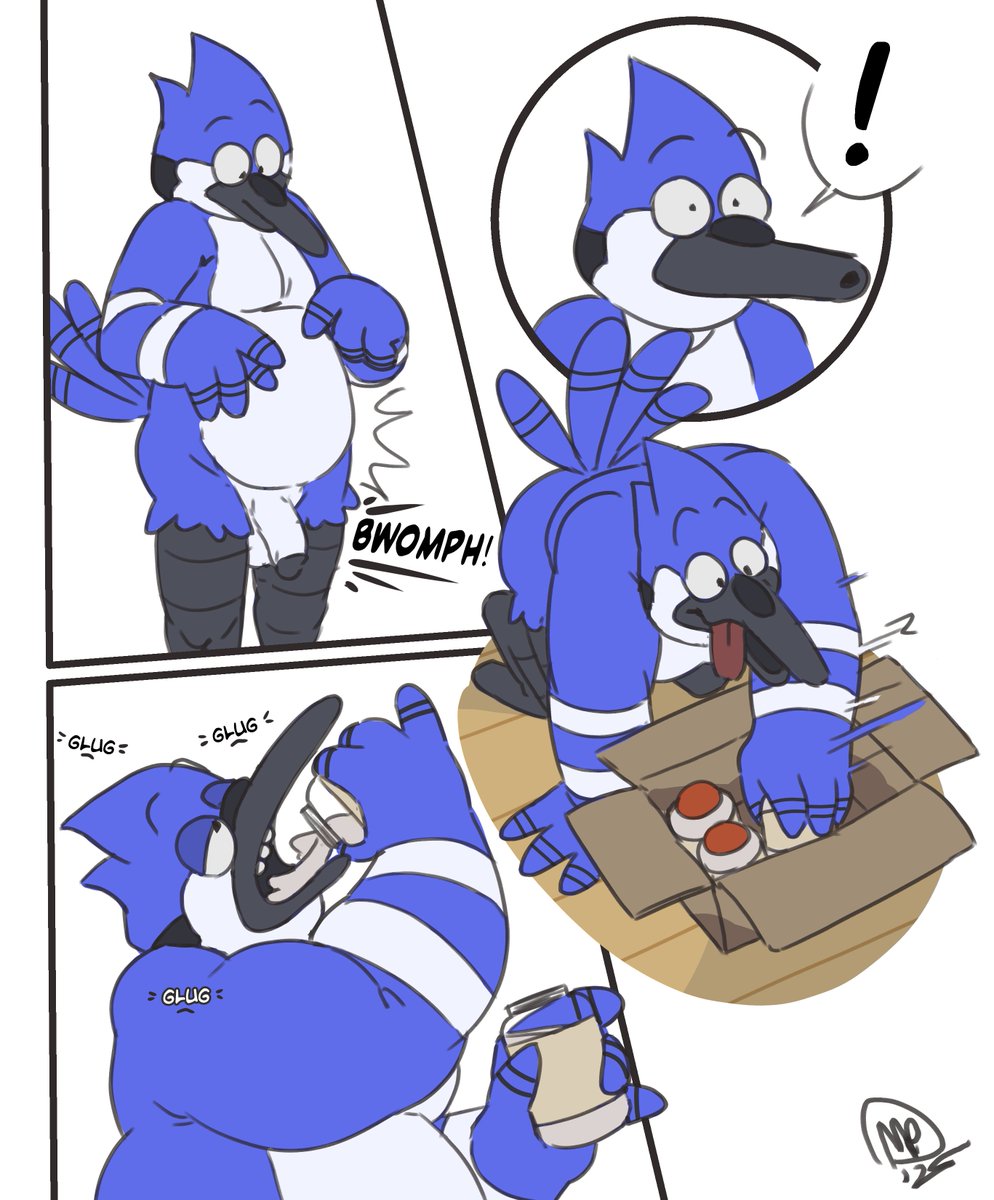 I figured it would have been Rigby that would have greedily drank all of that, after all it's all his.

Comm for Anonymous