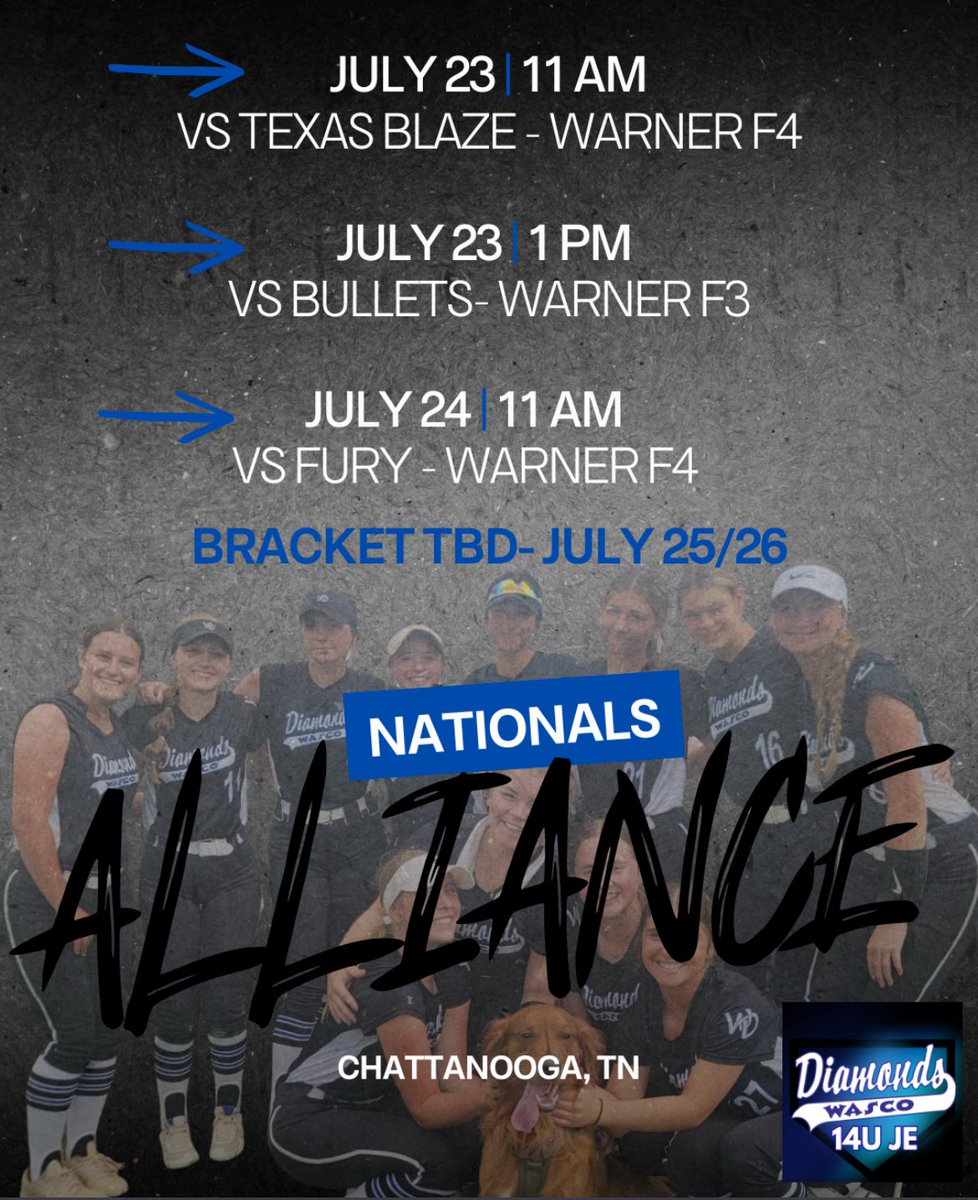 NATIONALS TIME!!! Next weekend me and my girls will be in Chattanooga TN. Here is our pool play schedule!!💎<a href="/WascoDiamonds/">Wasco Diamonds</a> <a href="/WD14uJE/">Wasco Diamonds 14UJE</a> <a href="/jillienwaldron/">Jillien</a> <a href="/mnilles3/">NillesStrength&Speed</a>