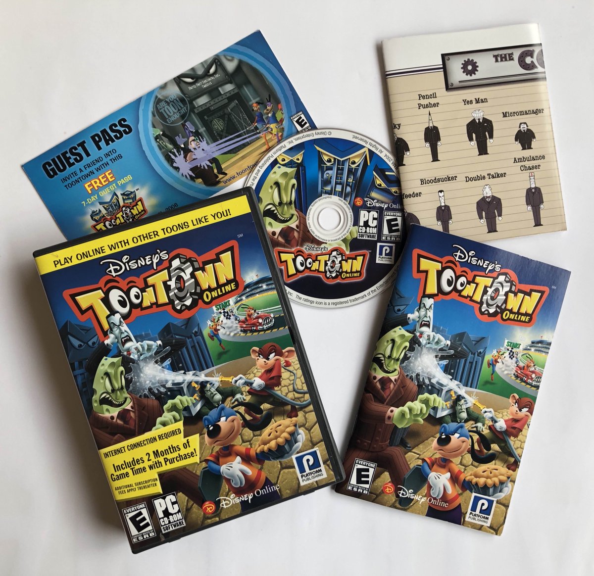 Footballtoon's tweet photo. ❓What is a *Complete* 2005 USA #Toontown Online game disc?💿

It contains the following:
1. Case &amp; disc
2. Manual
3. The Cogs poster
4. 7-day guest pass

What I am seeing on eBay right now does NOT consist of these things, so just be aware if this is what you're on the hunt for! https://t.co/DByIyftNJS