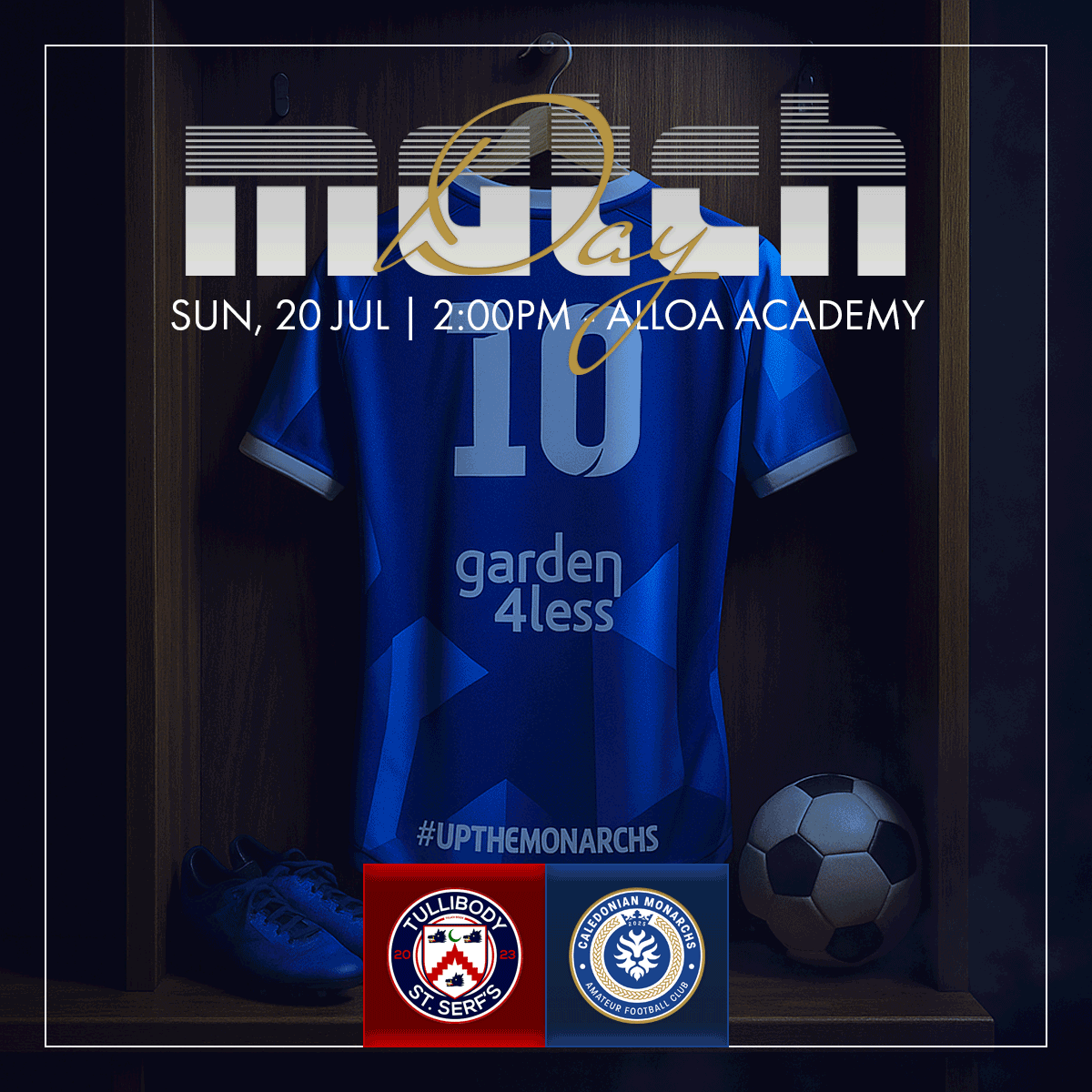 calmon_afc's tweet photo. 🔵👑 MATCHDAY 👑🔵

Today we face @TullibodyStSFC at Alloa Academy – K/O 2PM!

Big thanks tae DFDS Logistics Scotland &amp; Garden4Less for the support 🙌

Let’s get stuck in, lads 💪

#UpTheMonarchs #Matchday #ScottishFootball #SundayLeague https://t.co/6kkkqyRjpq