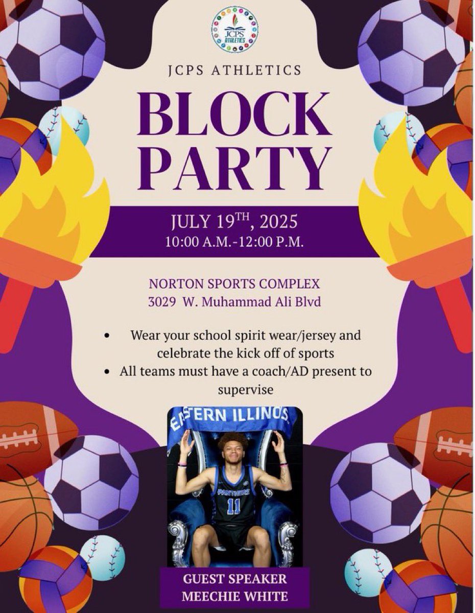 🟪🟨2025 JCPS KickOff @ Norton Indoor Center.  Great day w/alum Meechie White speaking to JCPS student athletes 💪.  #Winner.
Thank you to <a href="/kroger/">Kroger</a> and Breckinridge Lane store for again sponsoring this event.  

And then finish the day having dinner with <a href="/Coach_JBloomer/">Coach Josh Bloomer</a>.  My guy😎