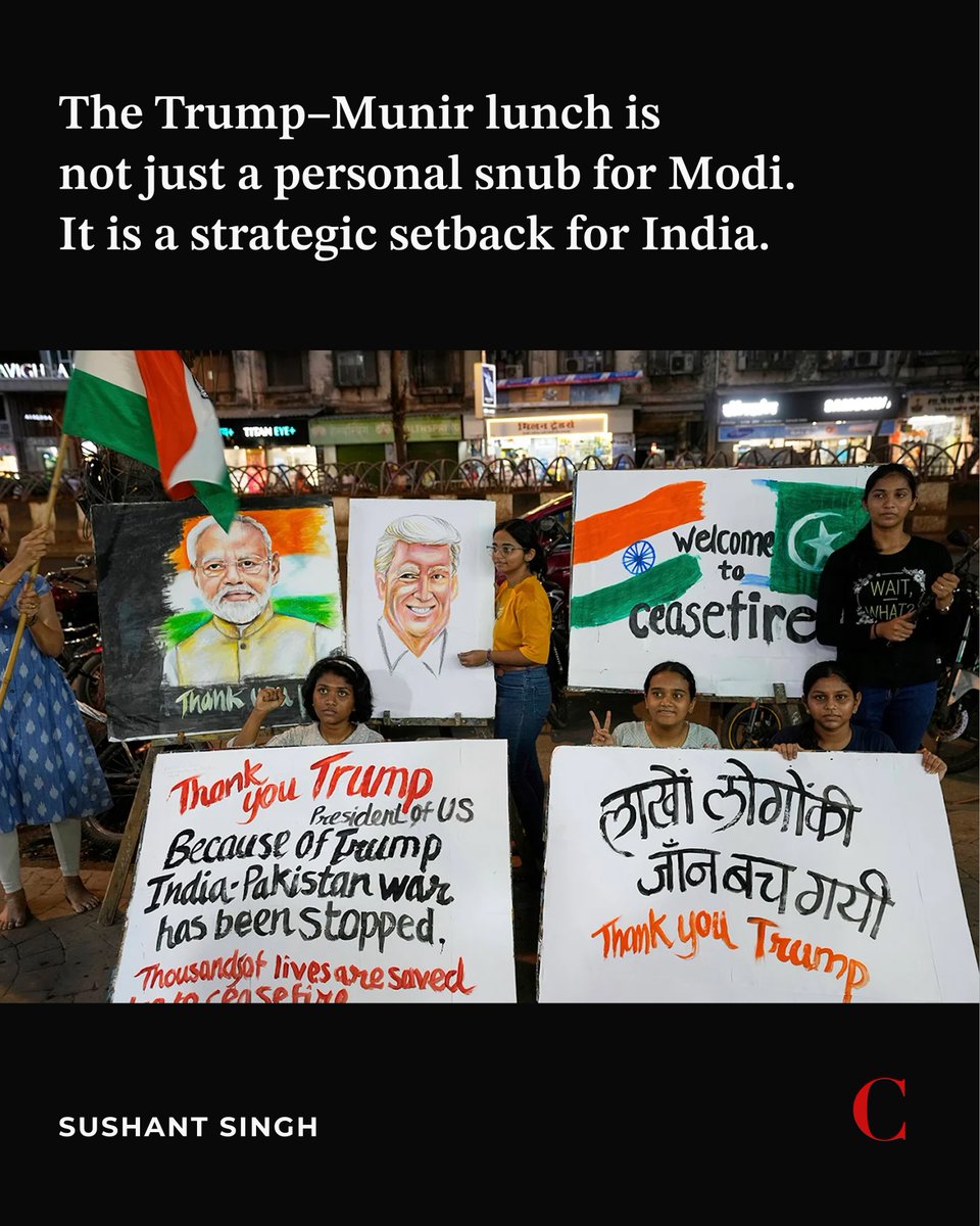 thecaravanindia's tweet image. Modi’s 18 June call to Trump was meant to rejig the narrative on how a ceasefire was achieved. Instead, Trump’s doubling down on his claims exposed the fatal flaw in Modi’s approach: the belief that personal rapport could substitute for institutional diplomacy. India’s refusal of…