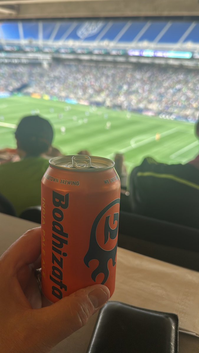 Daughter works for <a href="/Pokemon/">Pokémon</a> so we are slumming in the suite for the <a href="/SoundersFC/">Seattle Sounders FC</a>  game drinking one of my favs. <a href="/GeorgetownBeer/">Georgetown Brewing</a>