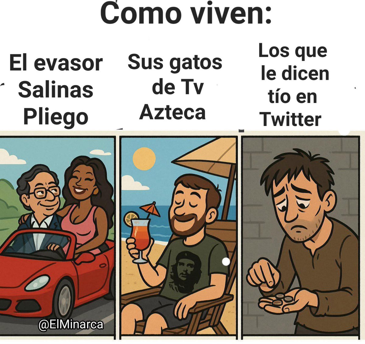 <a href="/PonchoGutz/">Poncho Gutiérrez</a> Igualitos que los que defienden al Tío de los pendejos <a href="/RicardoBSalinas/">Don Ricardo Salinas Pliego</a>