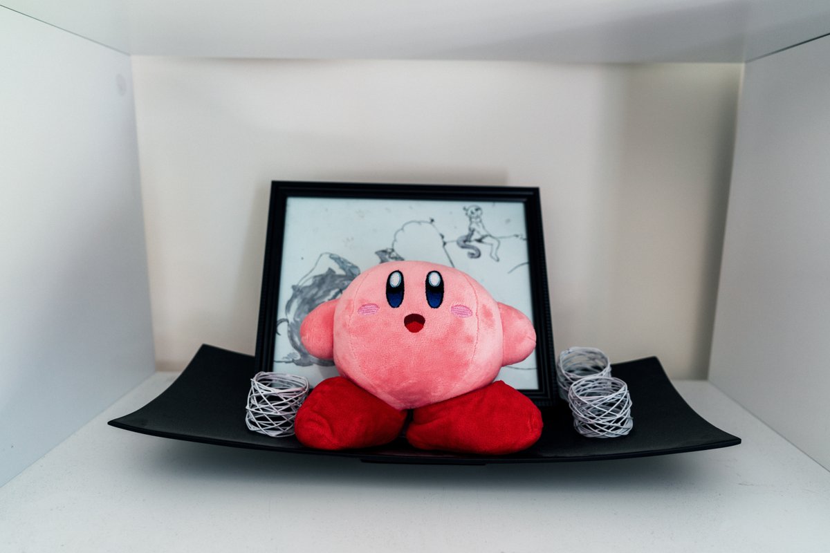 errai's tweet image. Ever since I got this bootleg kirby plushie with removable shoes I've been afflicted by an unrelenting malaise