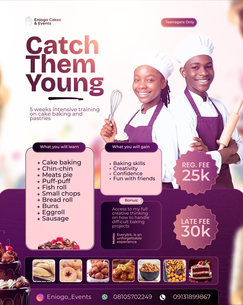 XPAXELS's tweet photo. Design for Eniogo Cakes &amp; Events.
Available for collaboration and projects https://t.co/ocAafq0G1q