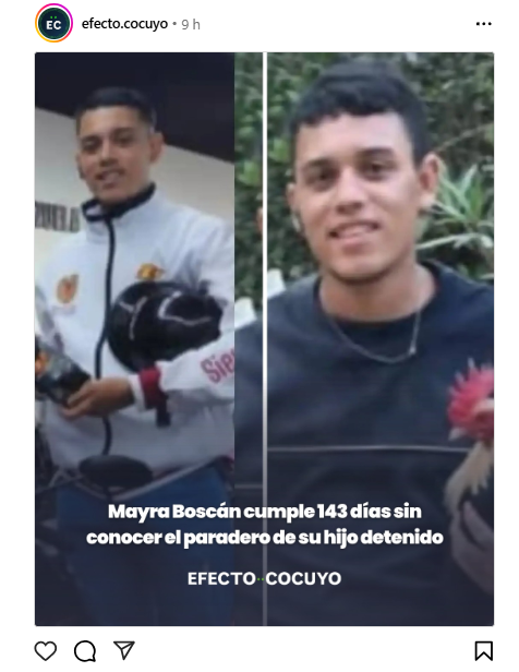 5 meses sin saber nada de Eudi jesus Andrades su madre Mayra Boscan y familiares amigos  piden la Libertad de Eudi Jesus Andrade que  solo salio hacer una carrerera en sus moto.