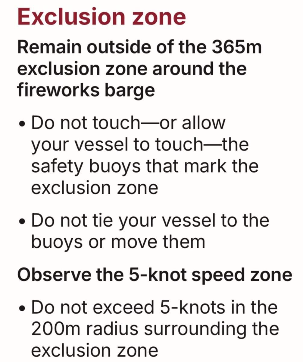 Watching the fireworks from the water tonight? All vessel operators must keep clear of the exclusion zone, even when transiting through the area. Watch your speed and your wake so everyone can enjoy the show safely. <a href="/VancouverPD/">Vancouver Police</a> <a href="/PortVancouver/">Port of Vancouver</a>