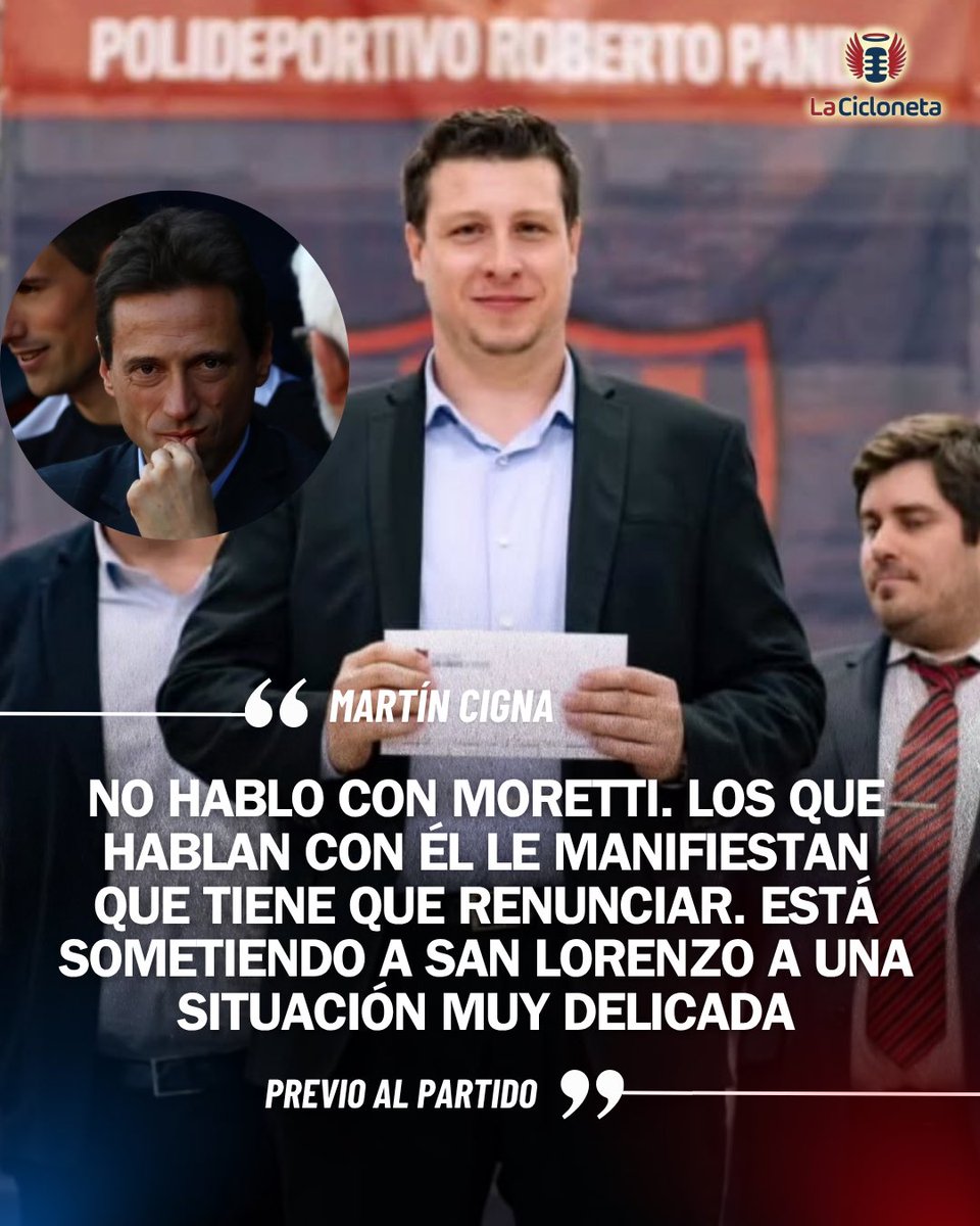 lacicloneta's tweet image. 🔵🔴 El secretario Martin Cigna fue contundente sobre la situación de Marcelo Moretti en #SanLorenzo.
