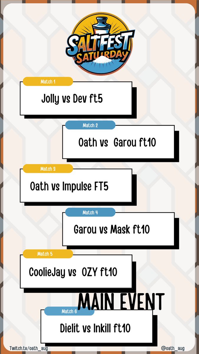 Oath_AUG's tweet image. Saltfest Saturday  is live!

Twitch.tv/oath_aug