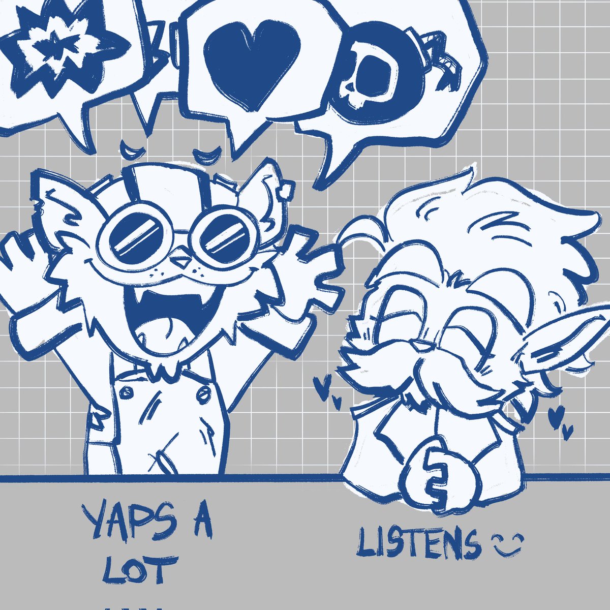 ziggspl0sion's tweet image. mandatory 2am zinger doodle bcs i love my gay yordles in love