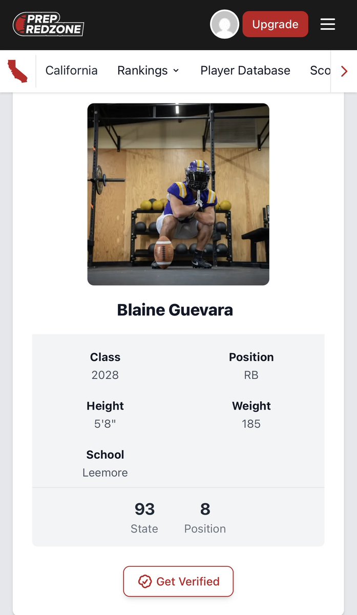 Blaine Guevara (@blaineguevara) on Twitter photo Thank you <a href="/PrepRedzoneCA/">Prep Redzone California</a> I am honored to be ranked #93 in state as an athlete for class of 2028 and #8 in state as RB. Im just getting started but feeling blessed! Cant wait to play! <a href="/jciv_/">Coach Campbell IV</a> <a href="/HighLemoore/">Lemoore High School Football</a> <a href="/Coachpatwins/">Pat Simon</a> <a href="/TommyNix8/">Tommy Nix</a> <a href="/ScottSilva3310/">Scott Silva</a> <a href="/DAUSBERRY2525/">David Ausberry Jr</a> <a href="/MichaelWoosley/">Coach Mike, PrepStar SW</a> Thank you <a href="/PrepRedzoneCA/">Prep Redzone California</a> I am honored to be ranked #93 in state as an athlete for class of 2028 and #8 in state as RB. Im just getting started but feeling blessed! Cant wait to play! <a href="/jciv_/">Coach Campbell IV</a> <a href="/HighLemoore/">Lemoore High School Football</a> <a href="/Coachpatwins/">Pat Simon</a> <a href="/TommyNix8/">Tommy Nix</a> <a href="/ScottSilva3310/">Scott Silva</a> <a href="/DAUSBERRY2525/">David Ausberry Jr</a> <a href="/MichaelWoosley/">Coach Mike, PrepStar SW</a>