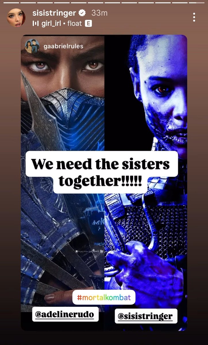 eduqueve's tweet image. Oh, she's not playing! Sisi just shared this: #MortalKombatII #MortalKombatMovie 🐉