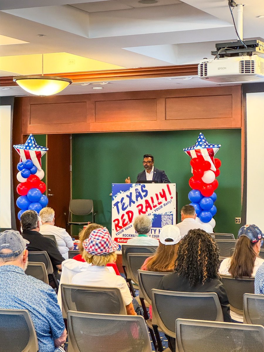 TexasGOP's tweet image. Thank you, @RockwallRP, for your hospitality at the Texas Red Rally. It was a pleasure for Chairman @AbrahamGeorge to speak with you on the pressing issues facing our state. Let’s keep pushing forward and keep Rockwall red! 🇺🇸