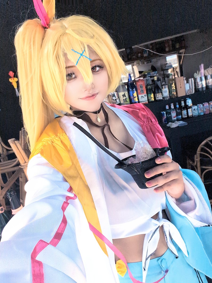 hinonuko_2434's tweet image. かき氷〜〜！奢ってもらいました✨️
#超江ノ島コスプレ祭