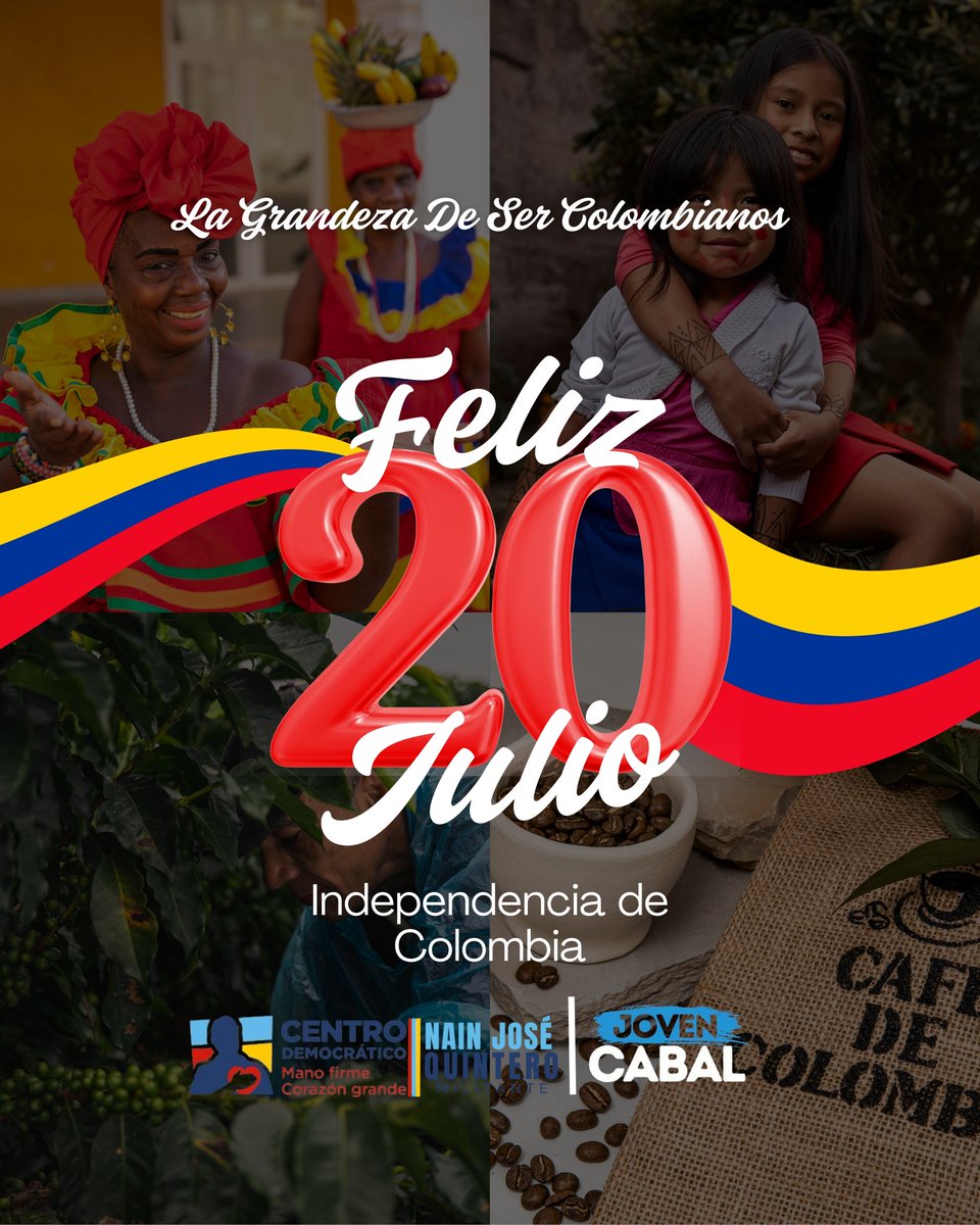 NainQuinteroV's tweet image. La independencia no se hereda, se defiende.
Hoy más que nunca Colombia necesita ciudadanos valientes, que amen la patria y luchen por su libertad y su democracia.
¡Feliz 20 de Julio!💛💙❤️
#LaGrandezaDeSerColombianos