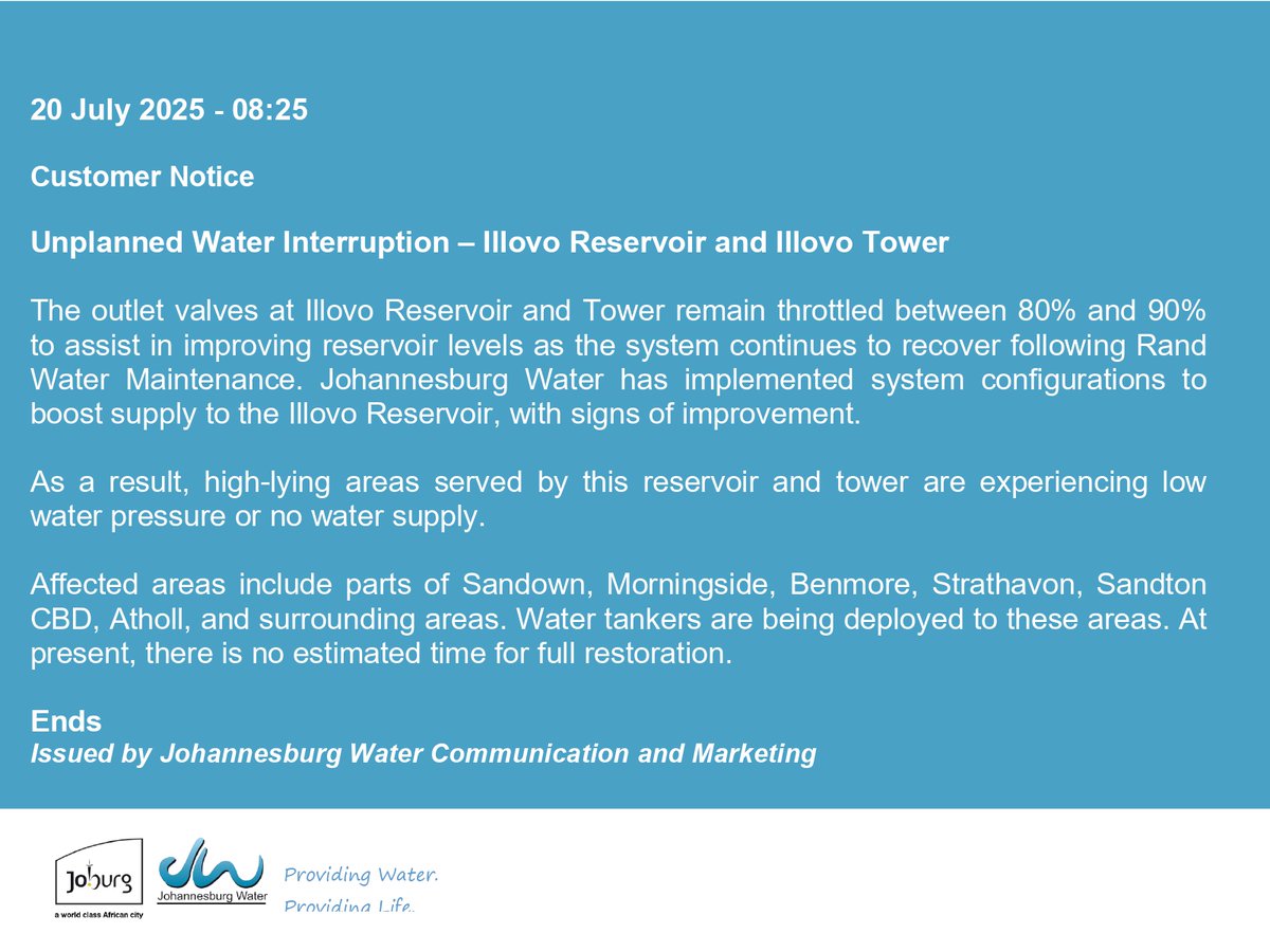 Johannesburg Water tweet media
