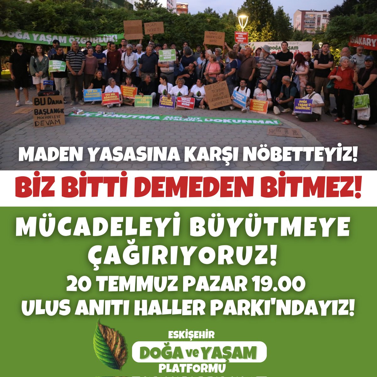 AlpagutAtalan's tweet image. Maden yasasına karşı yaşam nöbetimiz devam ediyor.
Tüm doğa ve yaşam dostlarını bekliyoruz.
#ToprağımızıVermiyoruz