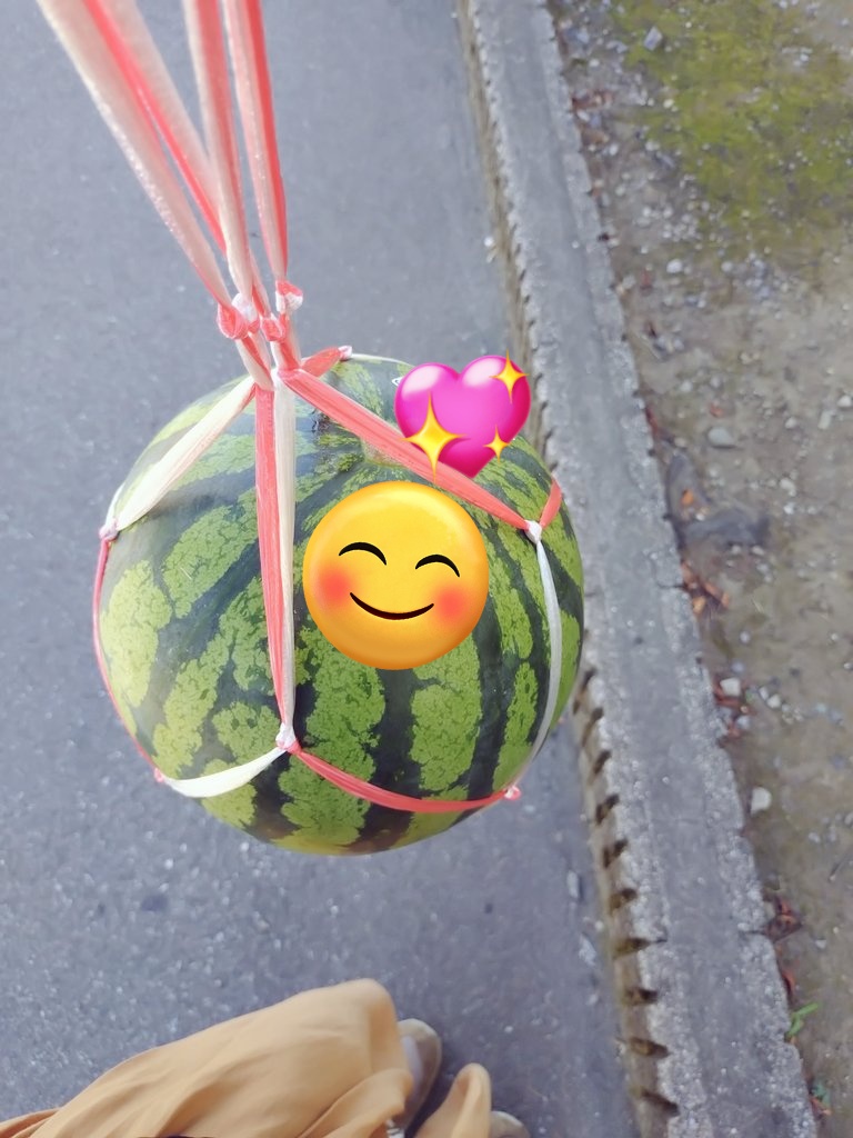 あっついし食欲ないから、スイカ一玉買っちゃった(ﾉ≧ڡ≦)ﾃﾍ♡