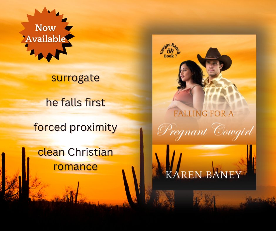 karen_baney's tweet image. Falling for a Pregnant Cowgirl is officially LIVE!
From Arizona sunshine to Montana mountains - follow Renata's journey to love. Available everywhere books are sold!
karenbaney.com/vargas-ranch-b…
#ChristianRomance #CowboyRomance #VargasRanch #NewRelease #CleanRomance