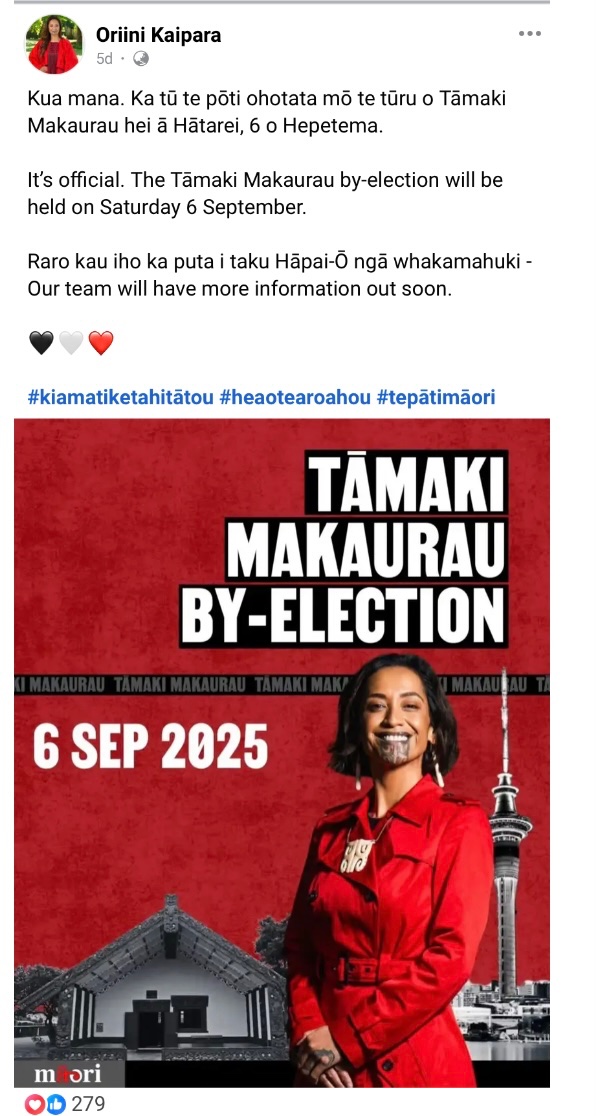 Suitandtie9999's tweet image. Hi @ElectoralCommNZ
A candidates social media/posts should always include a promoter statement.
Posts have already been shared on the candidates personal page, their “offical page” and by others without any statement and clearly include the Te Pāti Māori logo.
Please respond…