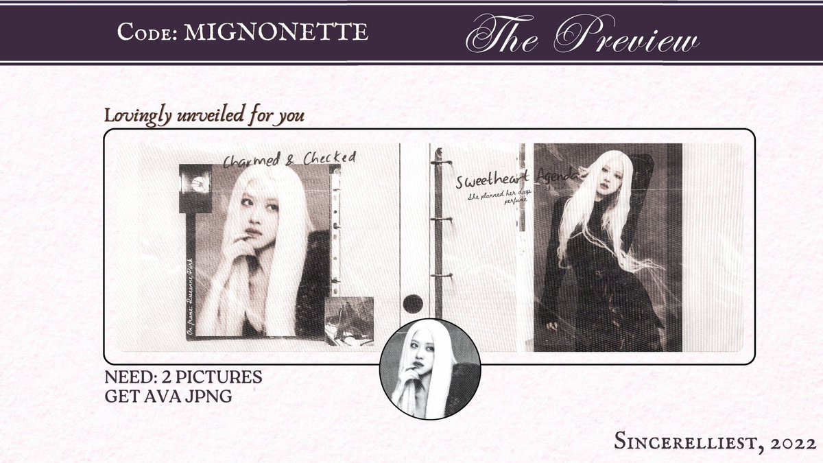 sonnetfindsyou's tweet photo. (repost is highly appreciated)

☎︎: 𝙈𝙄𝙂𝙉𝙊𝙉𝙀𝙏𝙏𝙀 is calling!
Aku ada layout ready stock untuk muse Rosé seperti di bawah yang bisa diclaim dengan harga 10.000! Free ava JPNG. If you’re interested, please knock on my DM ya!

#zonauang https://t.co/HVPBKTJ7M4