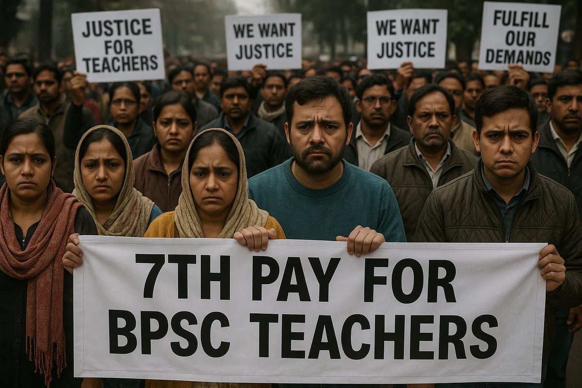 #7thPayForBPSCTeachers
<a href="/NitishKumar/">Nitish Kumar</a> <a href="/Jduonline/">Janata Dal (United)</a> <a href="/RJDforIndia/">Rashtriya Janata Dal</a>. "शिक्षक का सम्मान, ग्रेड पे हमारा अधिकार!"
. "ग्रेड पे लागू करो, शिक्षक का हक दो!"
. "शिक्षक गरिमा की पहचान, ग्रेड पे हो संविधान!
. "जो ज्ञान बांटे देश को, उसका हक मत छीनो!