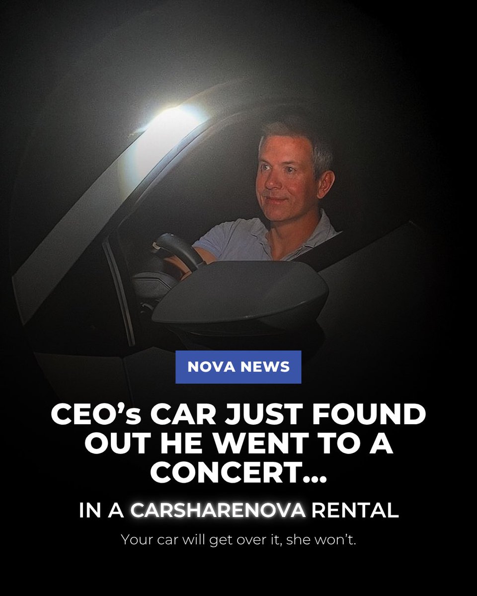 Busted! If you’re looking to try something different, we suggest a car… not a colleague.

Guilt free experiences.No commitment. 

#cheatonyourcar #NovaNews #CaughtInTheAct #CarShareNova #DriveDifferent #RentalWithBenefits