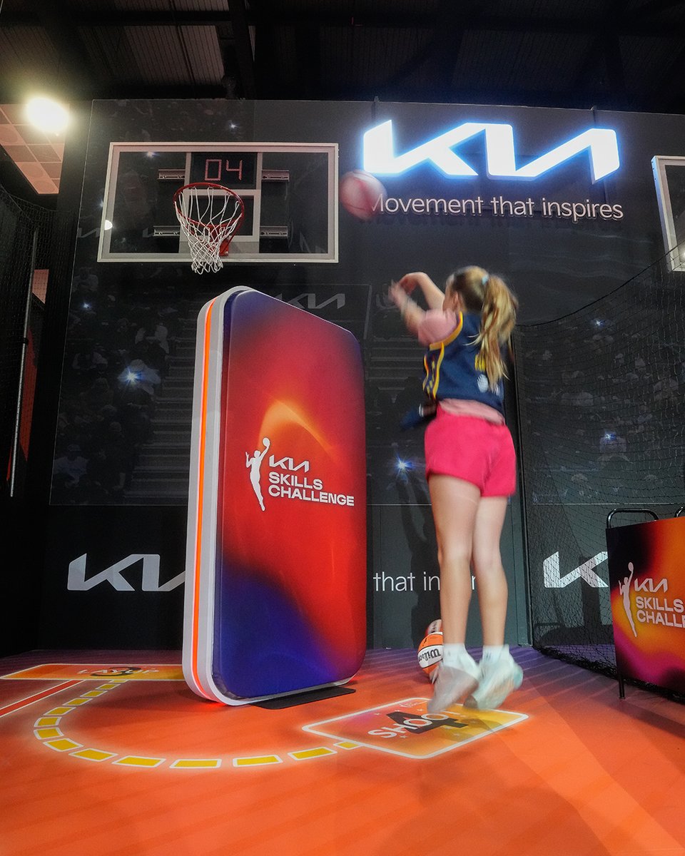 Kia's tweet photo. Drop a word that would best describe your performance at AT&T #WNBAAllStar2025 @kiausa #KiaSkills Challenge 👇 https://t.co/jJo4CLssSe