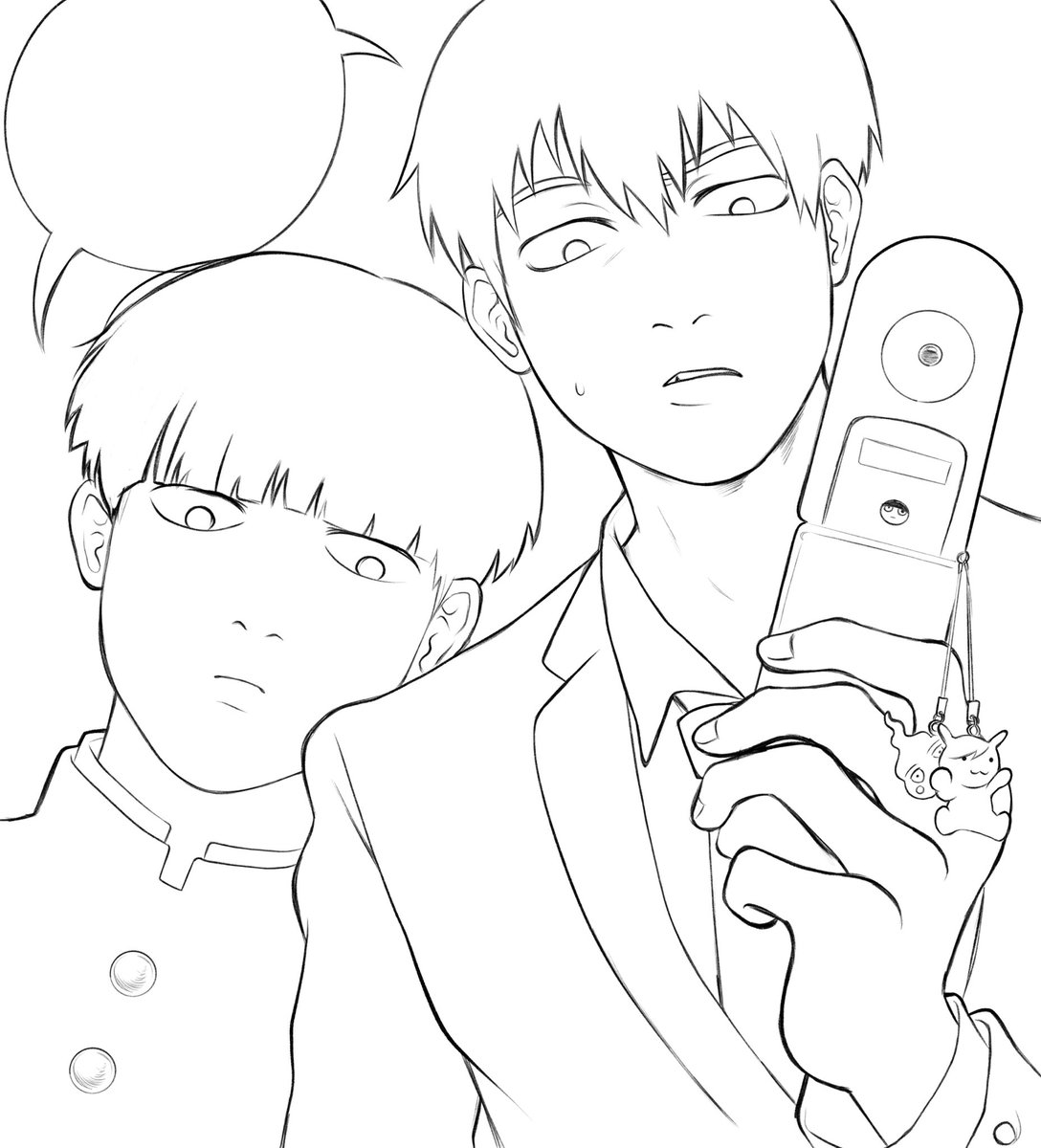 bozmeoww's tweet image. I hate line art but I did it guys, time to spend the next trillion hours coloring!!! #mp100
