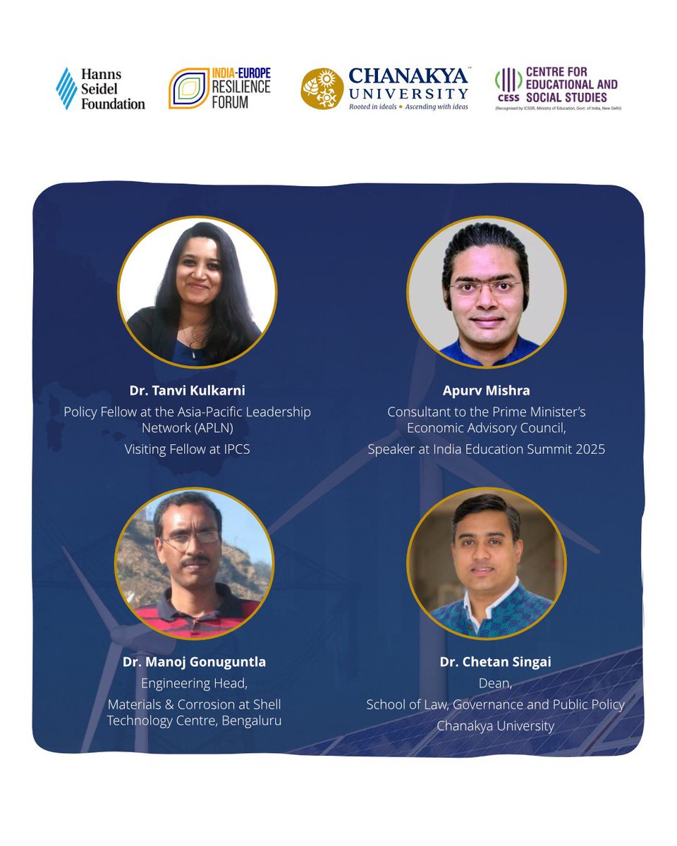 ChanakyaUni's tweet image. Energy. Climate. Geopolitics.

At the Indo-European Summer Academy 2025, leading policy makers and emerging scholars come together from 21st July 2025 to engage with the critical transitions shaping our world.

Through shared inquiry and cross-continental dialogue, we explore how…