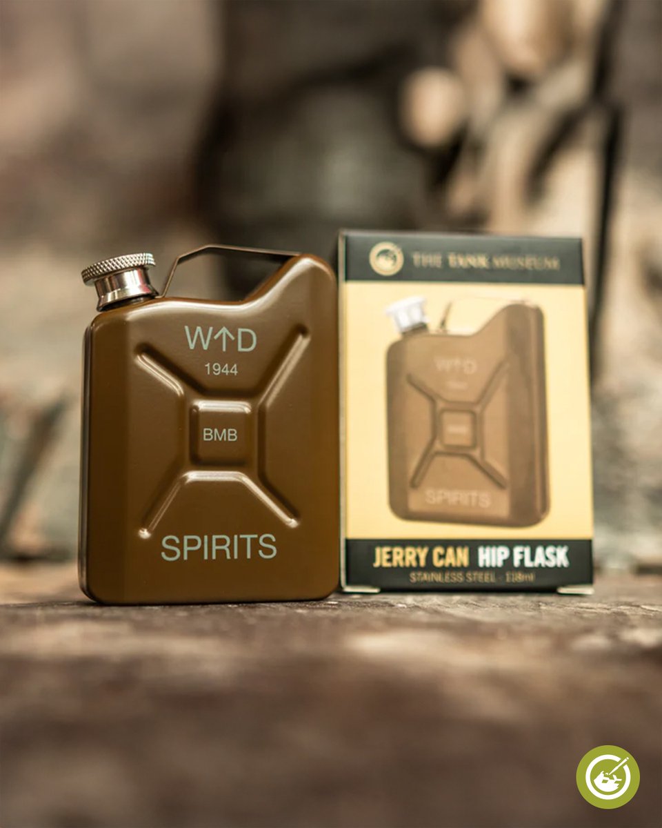 TankMuseum's tweet image. Take a sneaky dram in style from this exclusive Tank Museum Jerry Can hip flask!
Made exclusively from our friends at The Design Masters, it holds up to 148ml ready to fuel you up when out and about
tankmuseumshop.org/products/jerry…