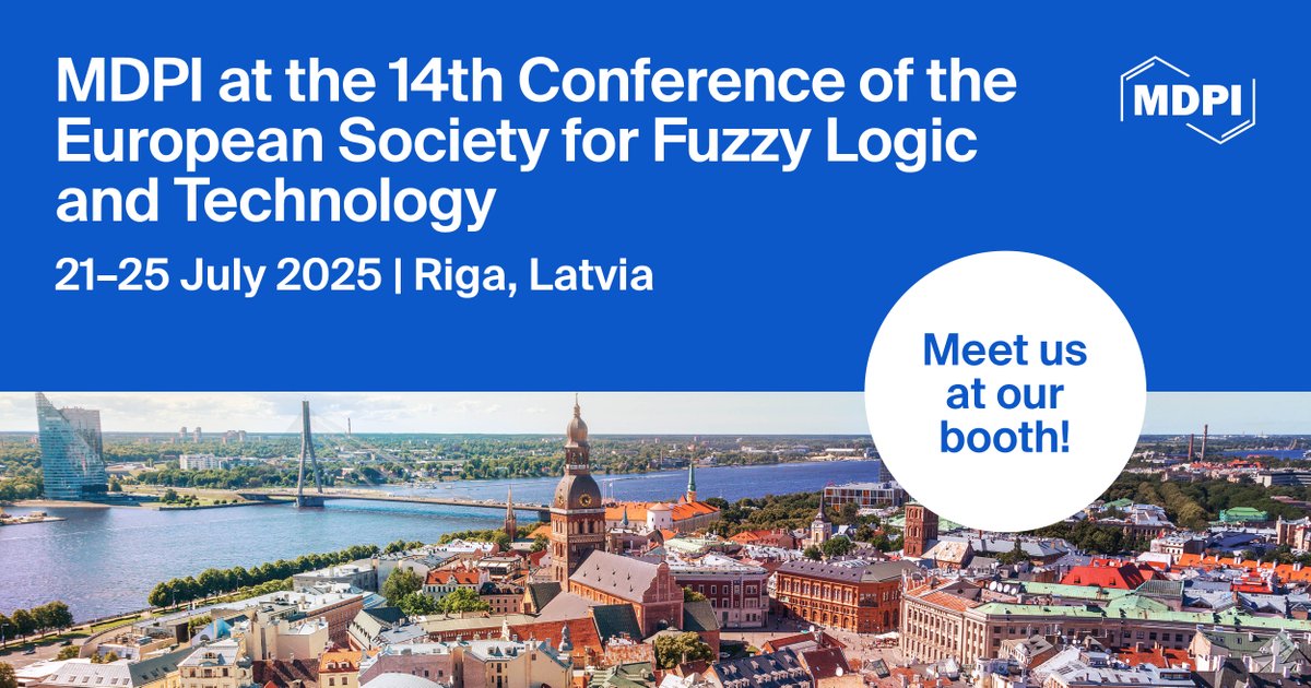 MathematicsMDPI's tweet image. 📍 Meet us starting tomorrow at the 14th Conference of the European Society for #Fuzzy_Logic and #Technology | #EUSFLAT2025
🇱🇻 Place: Riga, Latvia
📅 Date: 21–25 July 2025
✨We welcome everyone to visit out booth!
👉Info: brnw.ch/21wUhhh
@MDPIOpenAccess @ComSciMath_Mdpi