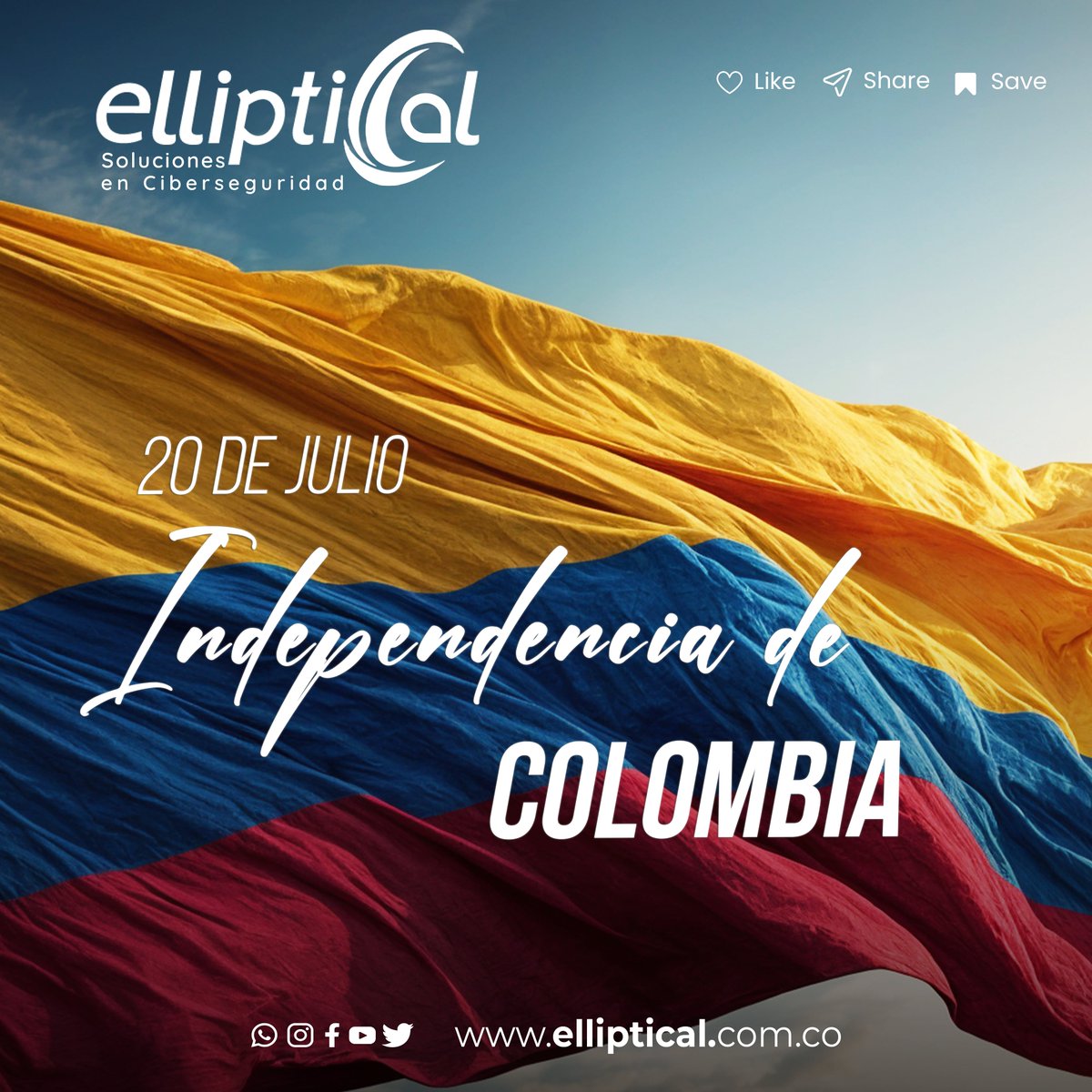 EllipticalSAS's tweet image. La libertad no solo se conmemora, se construye con seguridad, conocimiento y acción.
En @EllipticalSAS defendemos el presente y futuro digital de Colombia, con soluciones que protegen nuestros datos, nuestras empresas y nuestra identidad.
 🇨🇴💛💙❤️ Feliz Día de la Independencia.