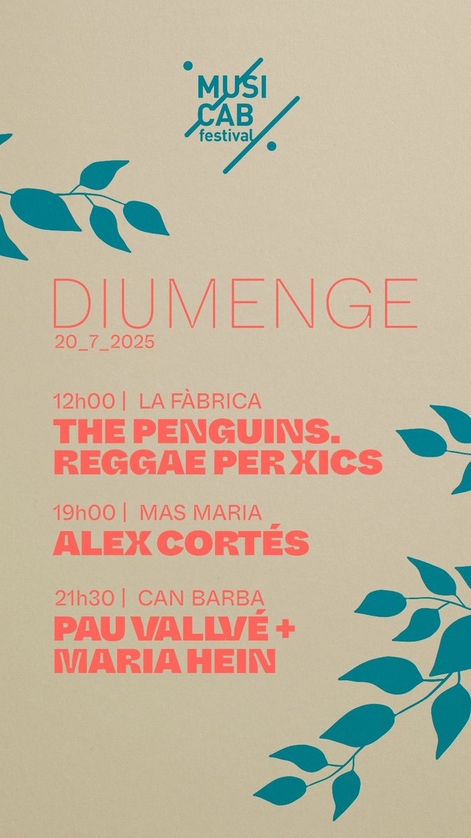 Bon dia! 

L'agenda del darrer dia de #Musicab25!

#musicabfestival