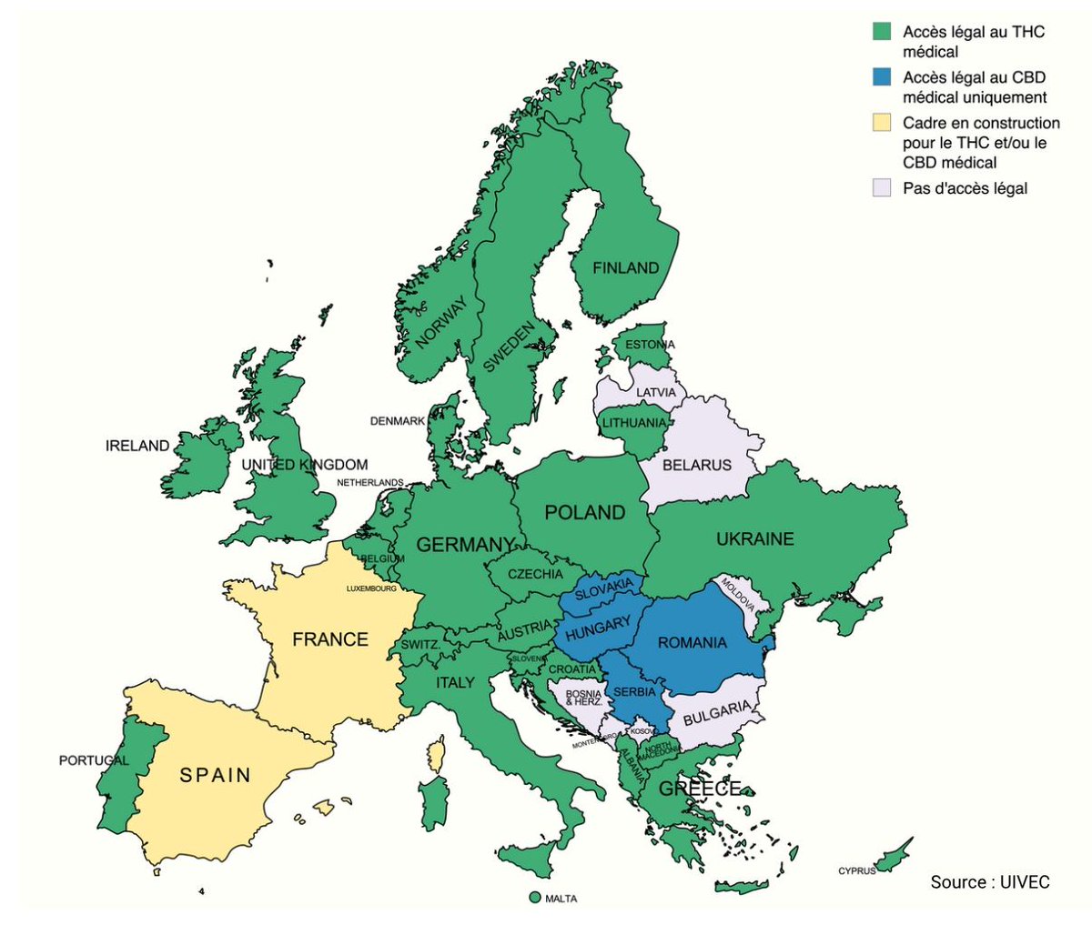 Cannabis médical : la France bientôt alignée avec ses voisins européens ?

L’UIVEC publie aujourd’hui une carte actualisée de l’accès au cannabis médical en Europe.